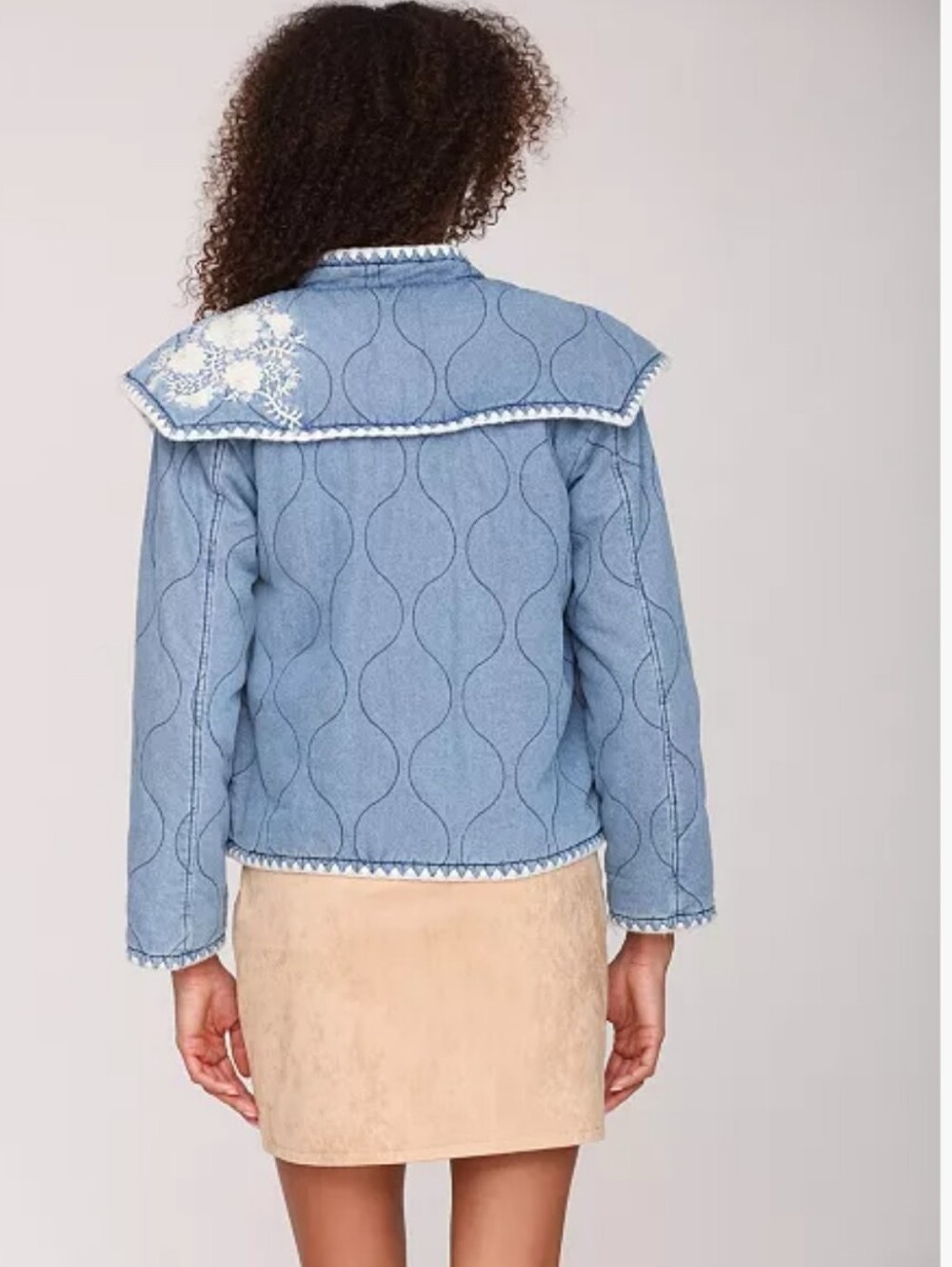 NWT Avec Les Filles Shoulder Flang Quilted Jacket size large - Picture 3 of 12